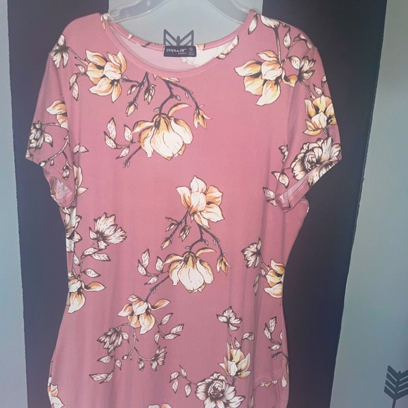 Cute Pink Floral Dress Popular Basics size 1x - Picture 2 of 5